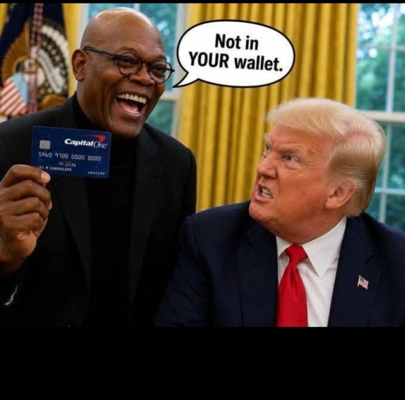 Samuel L Jackson telling Trump "Capital One is not in your wallet"